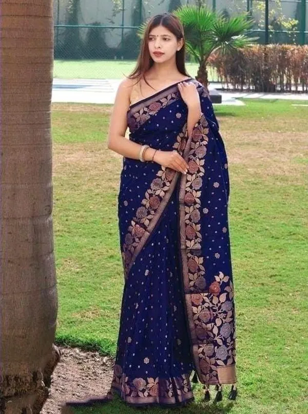 Dark_Blue_Embellished_Banarasi_Jacquard_Saree_(Dark_Blue)